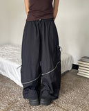 IREM Zipper String Two Way Banding Wide Cargo Pants