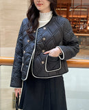 Mika Double Quilting Color Matching Short Padding Jacket