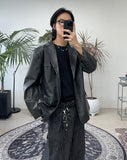 Pra leather over blazer