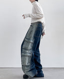 Deepsi Solid Cargo Denim Pants