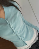 Duhi Twisted Button Long Sleeve Cardigan
