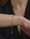 Essence Silver (W) Moissanite Flower Station Bracelet