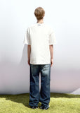 DAMAGE DART SEMI WIDE DENIM PANTS