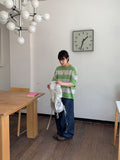 Monomo Linen Stripe Color Short Sleeve Knit