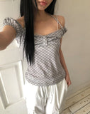 Swen Check Halter Blouse