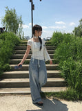 [Corsage scarf set] Vian Flower Shirring Short Sleeve T-shirt