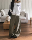 [Mink Brushed] Sonek Rustling Cotton Wide Cargo Pants