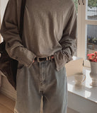 Chris Boatneck Loose Fit Button Long Sleeve T-Shirt