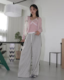 [Wool 10/SET] Hea Lace V-neck Ribbed Sleeveless Knit Cardigan Set