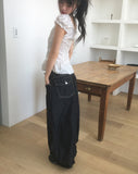 Badu Flower Strap Puff Short Sleeve Blouse