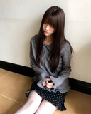 Chomin Frill Collar Knit Cardigan