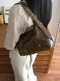 Nuba Vintage Washing Hobo Cross Shoulder Bag