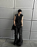 Pigment Sleeveless Line Hood Zip-up