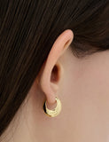 Champagne Moon Silver Gout Glint Earrings S