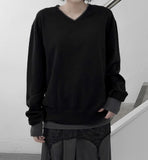 (unisex) Duvel Color Matching Layered V-Neck Knit