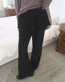 Henny Dot Velvet Frill Skirt Pants