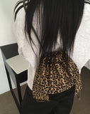 Vintsun Leopard Pocket String Backpack