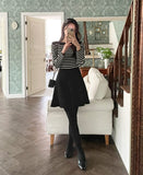 Demu Stripe Boat Neck Knit