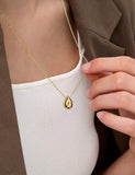 Champagne Moon Dew Drop Silver Volume Necklace