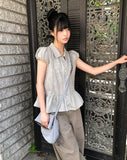 Todin Check Short Sleeve Blouse