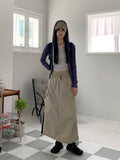 Rachel String Color Nylon Banding Pocket Cargo Long Skirt