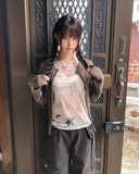 Cure Button Ribbed Round Cardigan