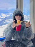 Pallete snow mohair hoodie