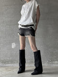 Flow Damage Denim Shorts