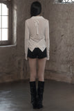 [mnem] Cowl Bustier Shirt Set