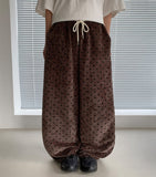 Kyot Velvet Dot Banding Wide Pants