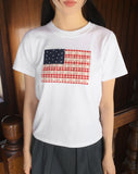 Ktin American Flag Patch Lace Short Sleeve T-Shirt