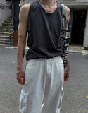Rough damage layered sleeveless