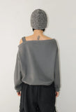 (Lining brushed) STRAP OFF-SHOULDER SWEAT
