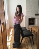 Ridge Check Puff Shirring Blouse
