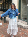 Milo Big Collar Crop Denim Jacket