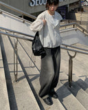 Rodeu Black Summer Denim Wide Pants