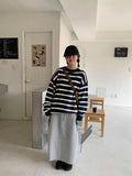 Ichimo banding brushed fleece cargo long skirt