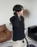 Ribe Waffle Henley Neck Ringer Tee