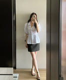 Raven Stripe Strap Puff Shirt
