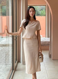 Baunjeu Heart Neck Blouse Skirt Set