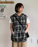 [unisex] Melpo Summer Check Hood Vest