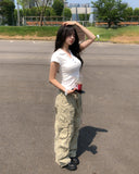 Cien Button V-neck Collared Short Sleeve