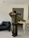 Led color washed denim wide pants