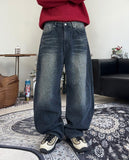 Anti-curved peach denim pants (brushed)