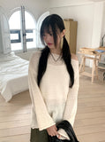 Lipu boat neck overfit soft long sleeve knit