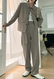 Two-Tuck Belted Wide Pants