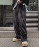 Melts velvet pintuck wide banding pants