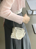 Pedin Metal Pearl Bead Pearl Tote Cross Bag