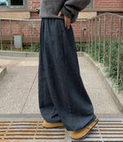 [BAONHAUS] Tontoni Banding Cut Denim Balloon Wide Pants