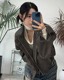 Heads oversized fit leather jacket